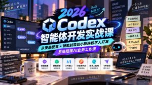 2026Codex智能体开发实战课：从安装配置+技能封装到小程序数字人开发，系统搭建AI业务工作流-网创资源站