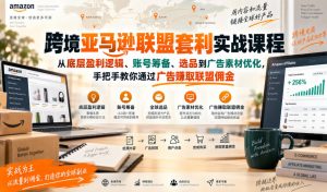 跨境亚马逊联盟套利实战课程，从底层盈利逻辑、账号筹备、选品到广告素材优化，手把手教你通过广告賺取联盟佣金-网创资源站