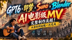 GPT6×即梦×Suno×Blender|AI电影级MV完整制作流程!从音乐到运镜一次完成!-网创资源站