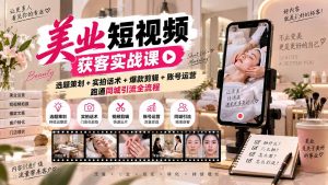 美业短视频获客实战课-无水印:选题策划+实拍话术+爆款剪辑+账号运营,跑通同城引流全流程-网创资源站