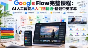【无水印】Google Flow完整课程:AI人工智能从入门到精通-精翻中英字幕-网创资源站