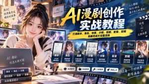 2026 AI漫剧创作实战教程：打通剧本、角色、场景、分镜、视频、配音、剪辑到最终成片完整流程-网创资源站