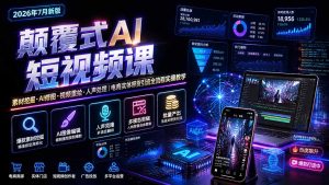 颠覆式AI短视频课-更新|素材挖掘,AI修图,视频重绘,人声处理|电商实体带货引流全流程实操教学-网创资源站
