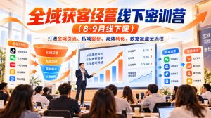 全域获客经营线下密训营(8-9月线下课),打通全域引流、私域留存、高效转化、数据复盘全流程-网创资源站