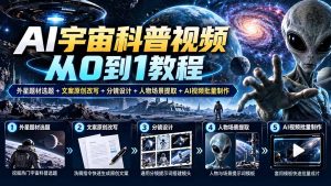 AI宇宙科普视频从0到1教程｜外星题材选题+文案原创改写+分镜设计+人物场景提取+AI视频批量制作-网创资源站