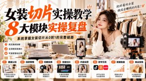 女装切片实操教学，8大模块实操复盘，系统掌握女装切片从0到1的完整链路-网创资源站