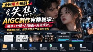 全网爆火短剧《失焦》AIGC制作完整教学:剧本+分镜+AI画面+剪辑成片,附编剧Skill、提示词及资产库指令资料-网创资源站