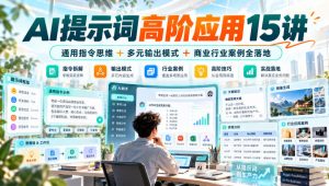 AI提示词高阶应用15讲|通用指令思维+多元输出模式+商业行业案例全落地-网创资源站