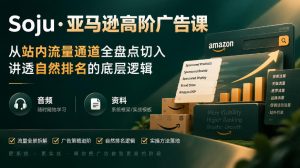 亚马逊高阶广告课,从站内流量通道全盘点切入,讲透自然排名的底层逻辑(直播+音频+资料)-网创资源站