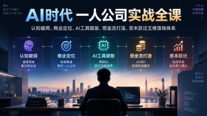 AI时代一人公司实战全课|认知破局、商业定位、AI工具赋能、现金流打造、资本跃迁五维落地体系-网创资源站