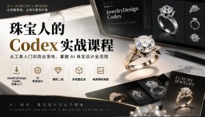 珠宝人的Codex实战课程|JewelryDesign Codex安装入门、AI珠宝设计、爆款二创、多视图生成、电商精修海报全链路教学-网创资源站