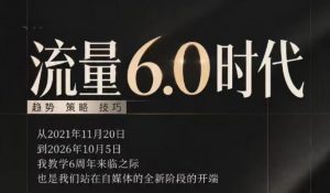 流量6.0时代直播课2026年10月,流量6.0时代的趋势、策略、技巧,2027年前,你的IP能否做起来,本场直播就是你的转折点-网创资源站