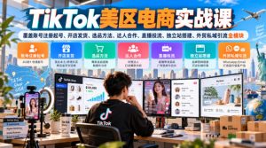 TikTok美区电商实战课，覆盖账号注册起号、开店发货、选品方法、达人合作、直播投流、独立站搭建、外贸私域引流全模块-网创资源站