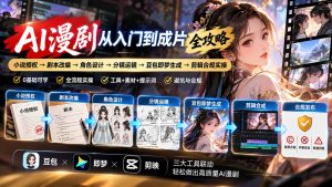 AI漫剧从入门到成片全攻略:小说授权→剧本改编→角色设计→分镜运镜→豆包即梦生成→剪辑合规实操-网创资源站