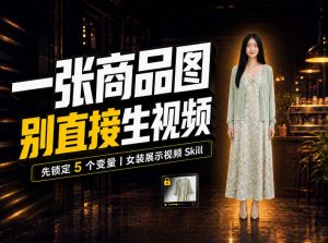 女装AI视频总翻车?问题不在提示词,女装展示视频Skill先锁定5个变量!-网创资源站