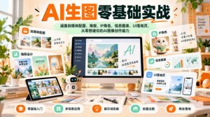 AI生图零基础实战,涵盖自媒体配图、海报、IP角色、信息图表、UI落地页,从零搭建你的AI图像创作能力-网创资源站