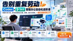 告别重复劳动！Codex+Skill智能办公自动化进阶课｜搭建AI实习生，自动处理搞定文案、表格、演示文稿等，一键打造自动化工作-网创资源站