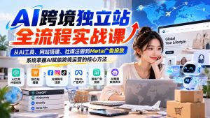 AI跨境独立站全流程实战课：从AI工具、网站搭建、社媒注册到Meta广告投放，系统掌握AI赋能跨境运营的核心方法-网创资源站