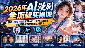 2026年AI漫剧全流程实操课:豆包+即梦+海螺工具入门、角色三视图设计、智能修图与创意场景生成教学-网创资源站