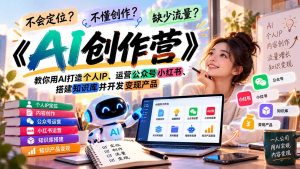 不会定位、不懂创作、缺少流量？《AI创作营》教你用AI打造个人IP、运营公众号小红书、搭建知识库并开发变现产品-网创资源站