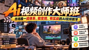 Ai视频创作大师班,市场唯一成体系、能变现、有实战的AI视频教学(更新2026)-网创资源站