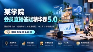 某学院会员直播答疑精华课5.0：覆盖创业方向、行业分析、实体店经营、AI工具和短视频运营，解决实操常见难题！-网创资源站