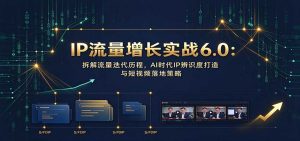 IP流量增长实战6.0：拆解流量迭代历程，AI时代IP辨识度打造与短视频落地策略-网创资源站