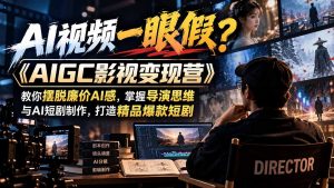 【无水印】AI视频一眼假?《AIGC影视变现营》教你摆脱廉价AI感,掌握导演思维与AI短剧制作,打造精品爆款短剧-网创资源站