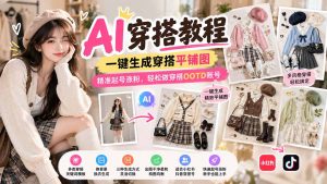 【无水印】AI穿搭教程|一键生成穿搭平铺图,精准起号涨粉,轻松做穿搭OOTD账号-网创资源站