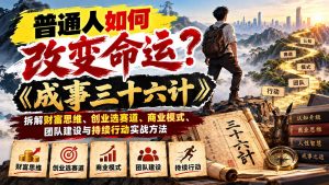普通人如何改变命运?《成事三十六计》拆解财富思维、创业选赛道、商业模式、团队建设与持续行动实战方法-网创资源站