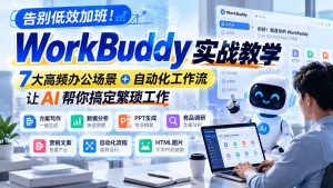 告别低效加班！WorkBuddy实战教学，7大高频办公场景＋自动化工作流，让AI帮你搞定繁琐工作-网创资源站