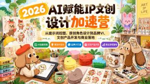 2026AI赋能IP文创设计加速营:从提示词控图、原创角色设计到品牌VI、文创产品开发与商业落地-网创资源站