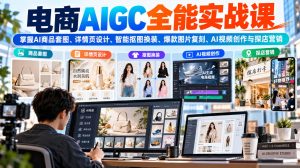 电商AIGC全能实战课：掌握AI商品套图、详情页设计、智能抠图换装、爆款图片复刻、AI视频创作与探店营销-网创资源站