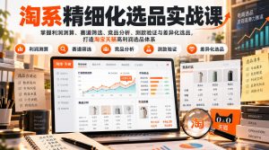 货架电商精细化选品实战课:掌握利润测算、赛道筛选、竞品分析、测款验证与差异化选品,打造淘宝天猫高利润选品体系-网创资源站