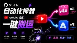 Github上闷声搞事的自动化神器,YouTube视频全流程搬到B站和A站,像发朋友圈一样简单Y2A-Auto-网创资源站