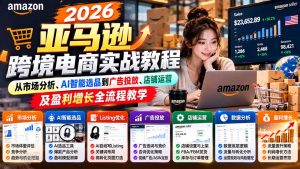 2026亚马逊跨境电商实战教程-更新1027，从市场分析、AI智能选品到广告投放、店铺运营及盈利增长全流程教学-网创资源站