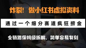 炸裂!做小红书虚拟资料,通过一个细分赛道疯狂捞金,全链路保姆级拆解,简单容易复刻-网创资源站