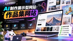 几分钟搞定，AI制作展示型网站制作：作品集网站，用AI快速生成专业的作品集网站，接单变现！-网创资源站