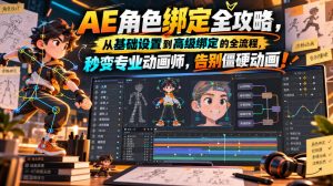 【无水印】AE角色绑定全攻略，从基础设置到高级绑定的全流程，秒变专业动画师，告别僵硬动画！【原创双语字幕】-网创资源站