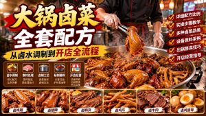 大锅卤菜全套配方，从卤水调制到开店全流程，感觉学会了去摆摊也不错-网创资源站